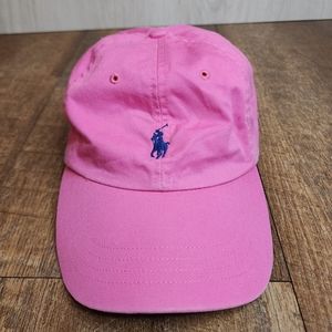 Polo Ralph Lauren Pink Hat Little Pony POLO Spell Out Ball Cap Adjustable